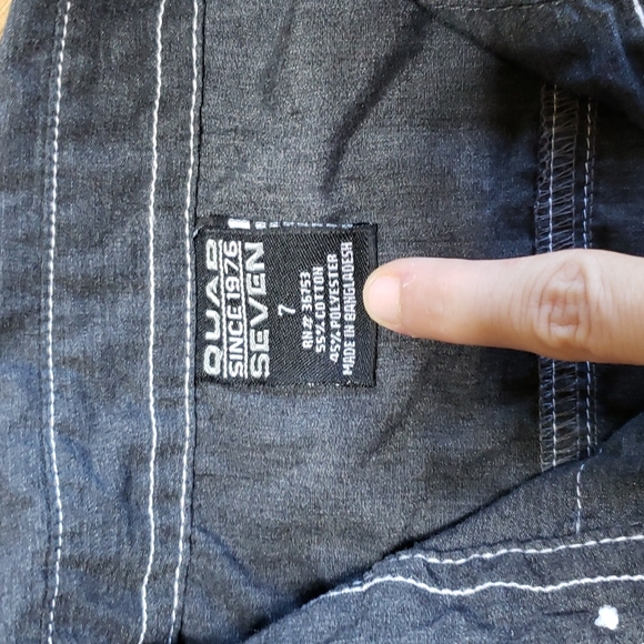 Quad Seven Dark Grey Button Down - Picture 3 of 4